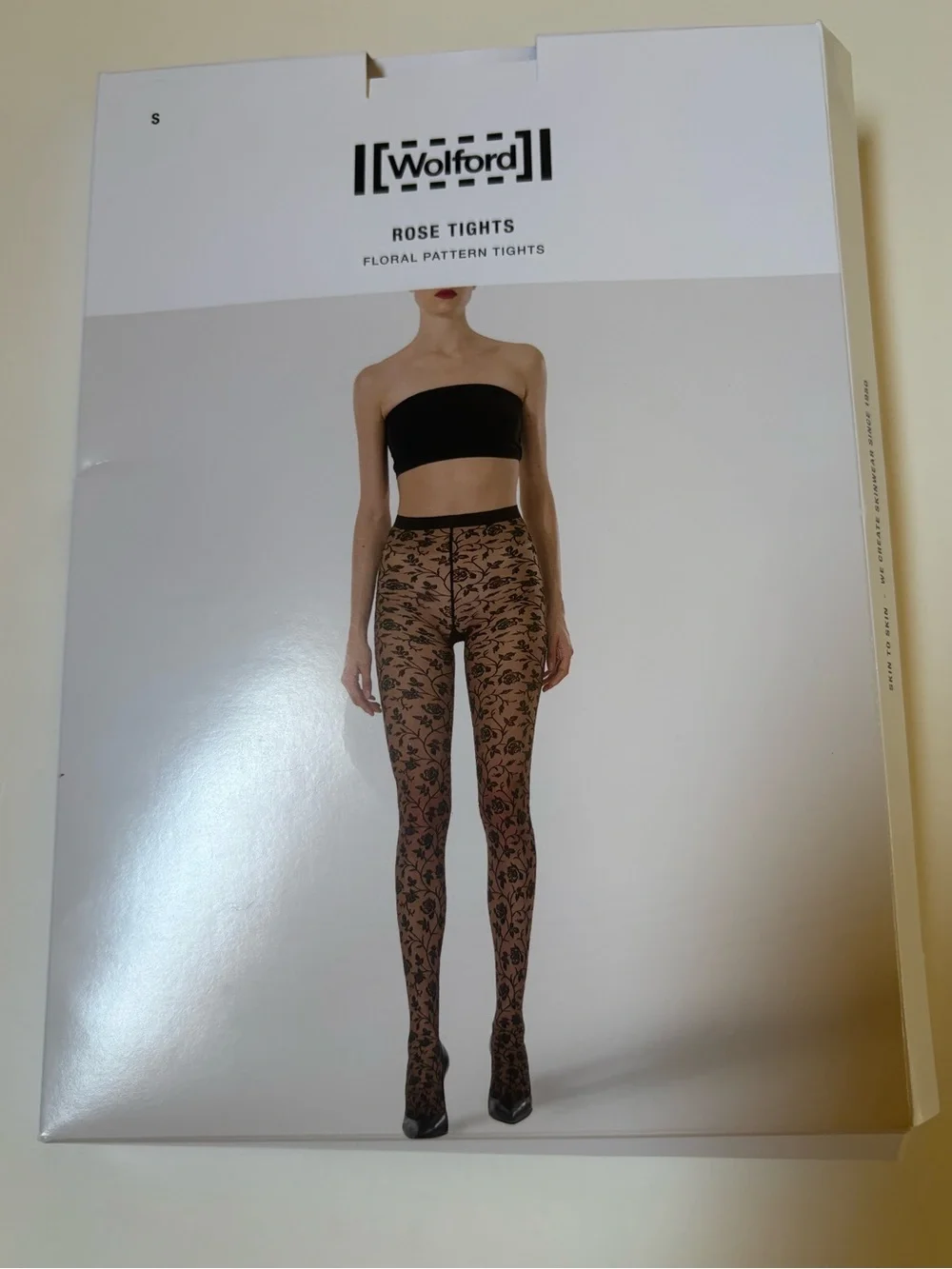 Wolford Rose Tights in Umber & Black NIB